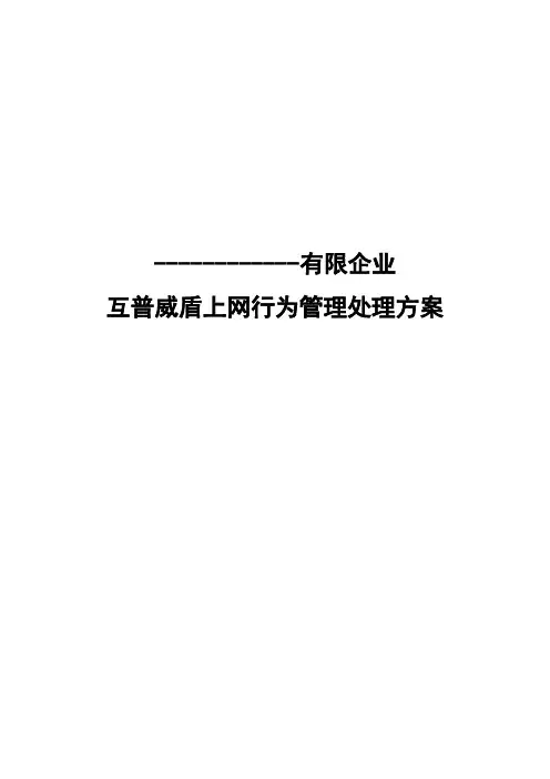 威盾上网行为管理方案