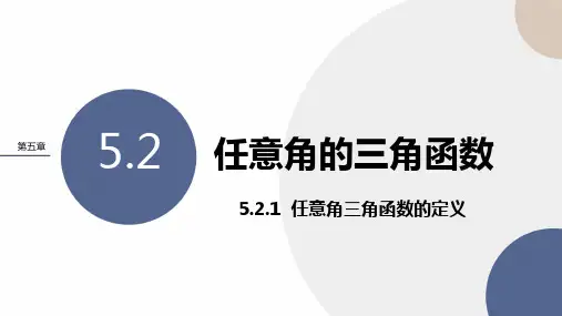 2024-2025学年高一数学必修第一册(湘教版)配套课件第5章-5.2.1任意角三角函数的定义