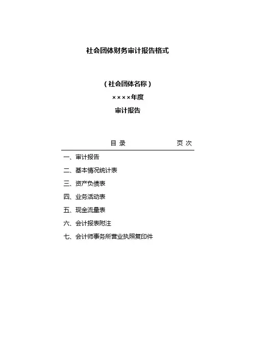 社会团体财务审计报告格式