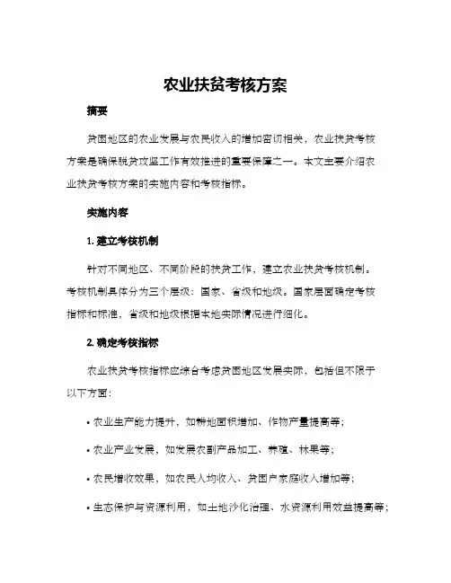 农业扶贫考核方案