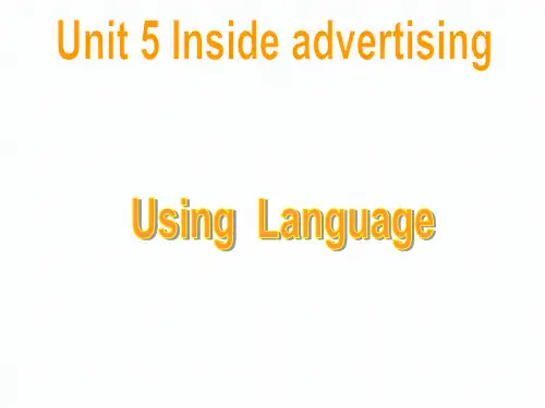 新人教版高中英语选修9课件：Unit 5 Inside advertising Using lang