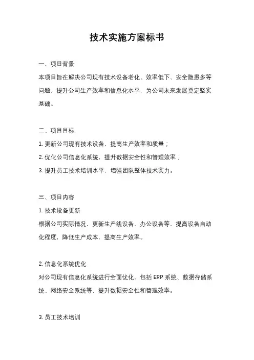 技术实施方案标书