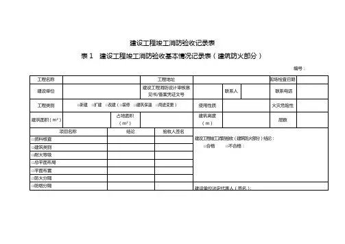 消防验收记录表