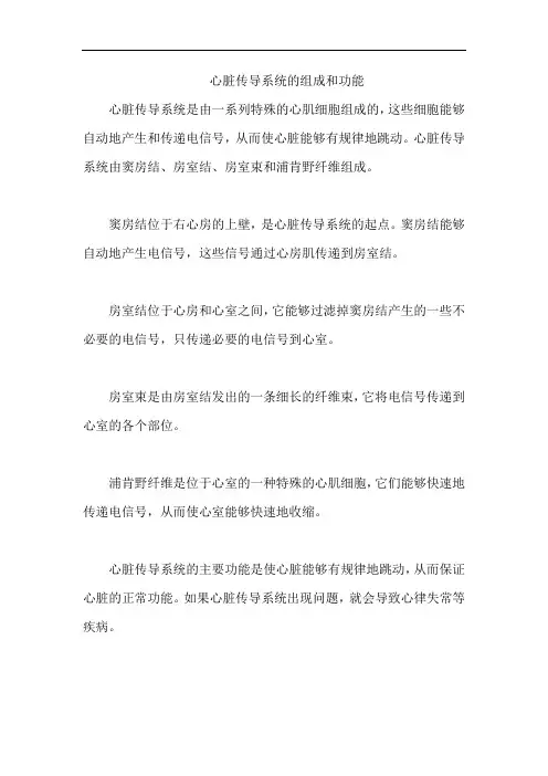 心脏传导系统的组成和功能