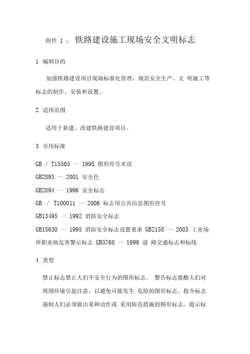 铁路建设施工现场安全文明标志