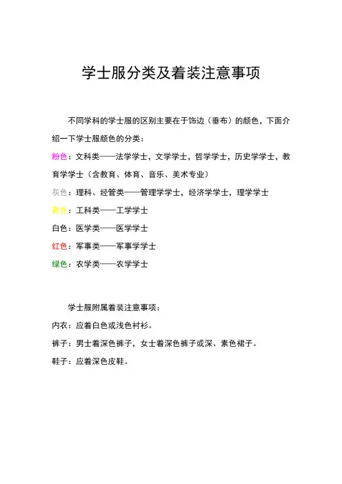 学士服分类及着装注意事项