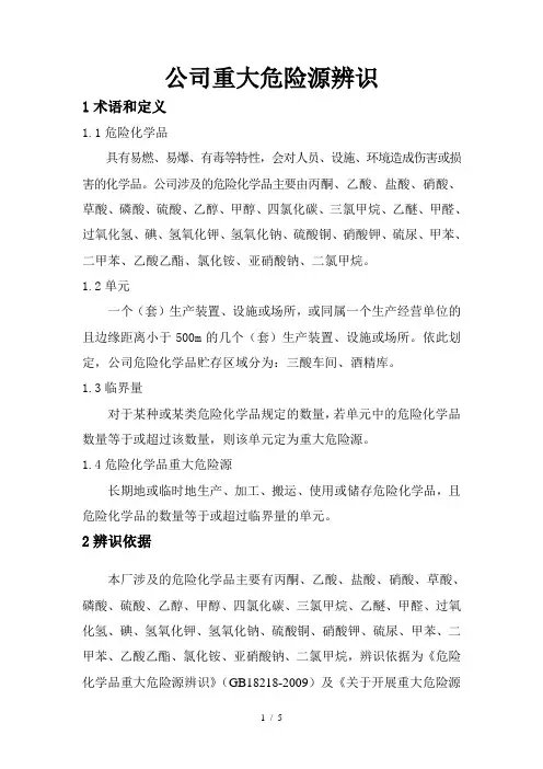 重大危险源辨识记录1