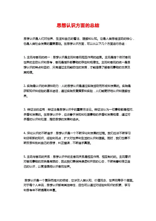 思想认识方面的总结