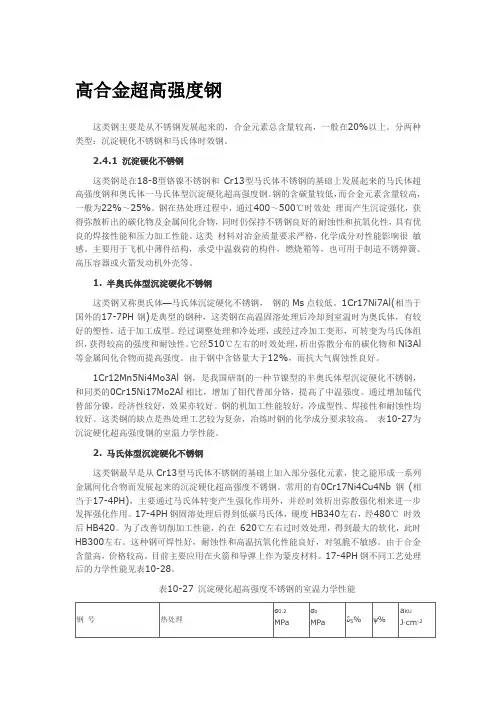 高强度不锈钢