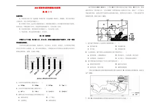 2019年高考地理考前提分仿真试题一10