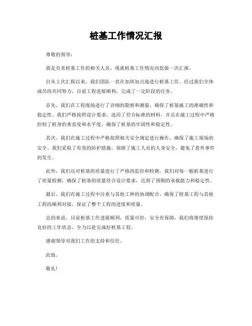 桩基工作情况汇报