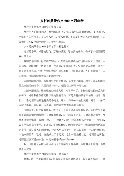 乡村的美景作文600字四年级