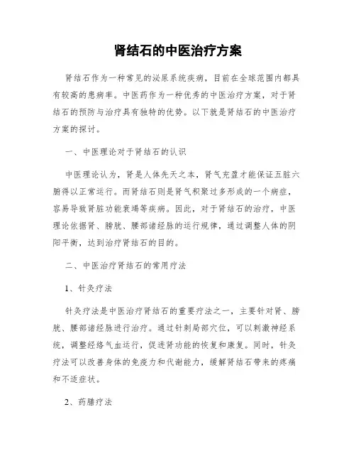 肾结石的中医治疗方案