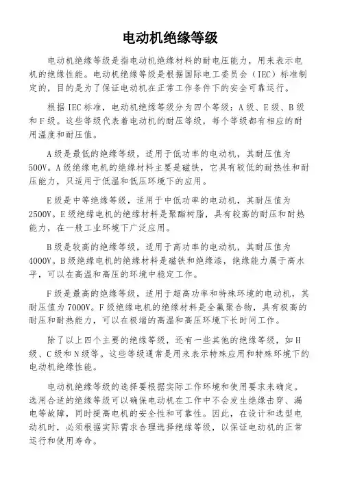 电动机绝缘等级