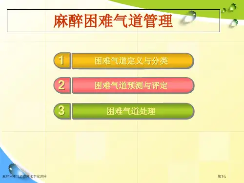 麻醉困难气道管理术专家讲座
