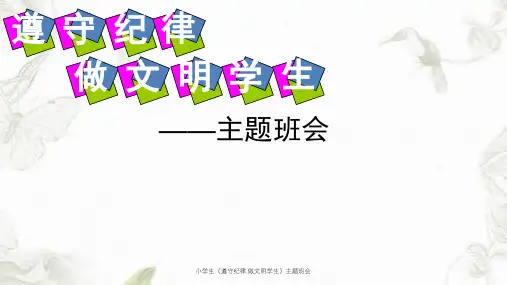 小学生《遵守纪律,做文明学生》主题班会课件