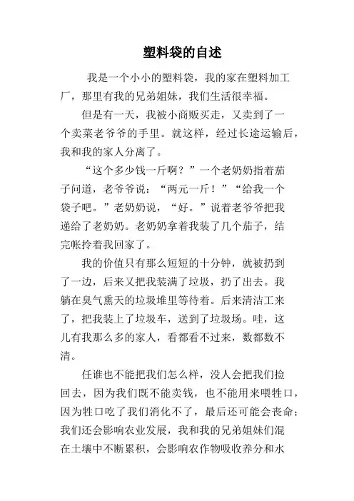 塑料袋的自述