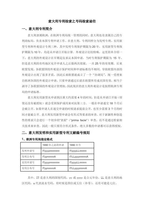 意大利专利检索