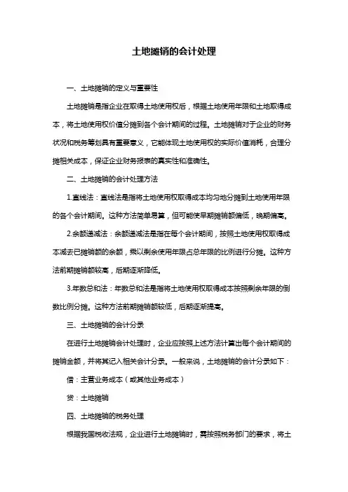 土地摊销的会计处理