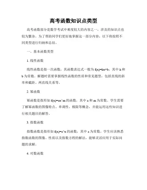 高考函数知识点类型
