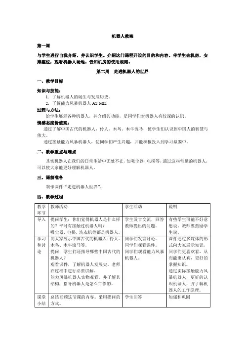 机器人(AS-MII)教案