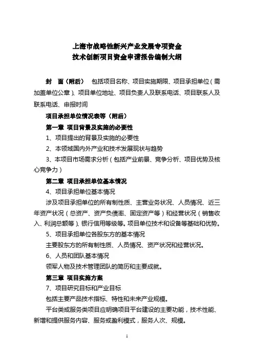 上海市战略性新兴产业发展专项资金