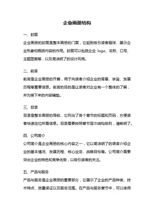 企业画册结构