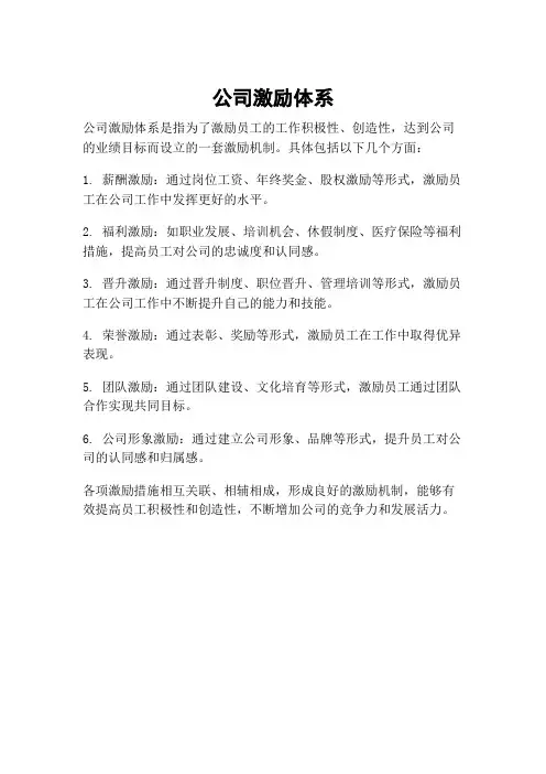 公司激励体系