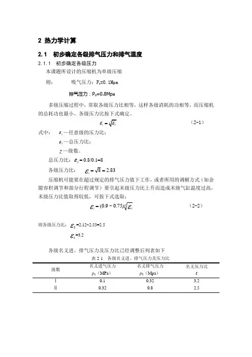 压缩机热力学计算
