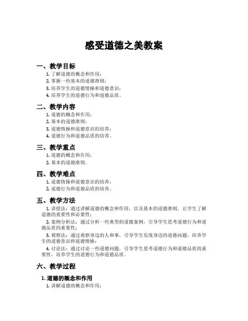 感受道德之美教案