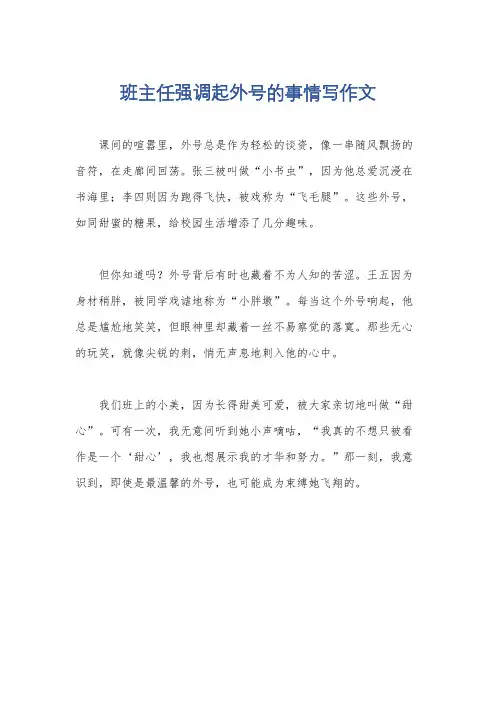 班主任强调起外号的事情写作文