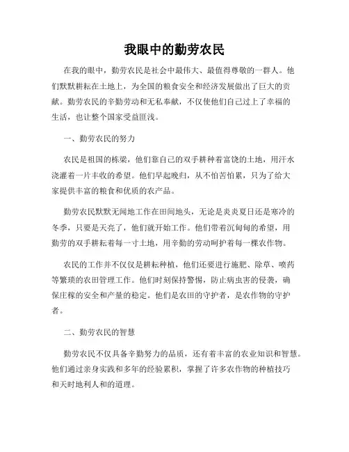 我眼中的勤劳农民