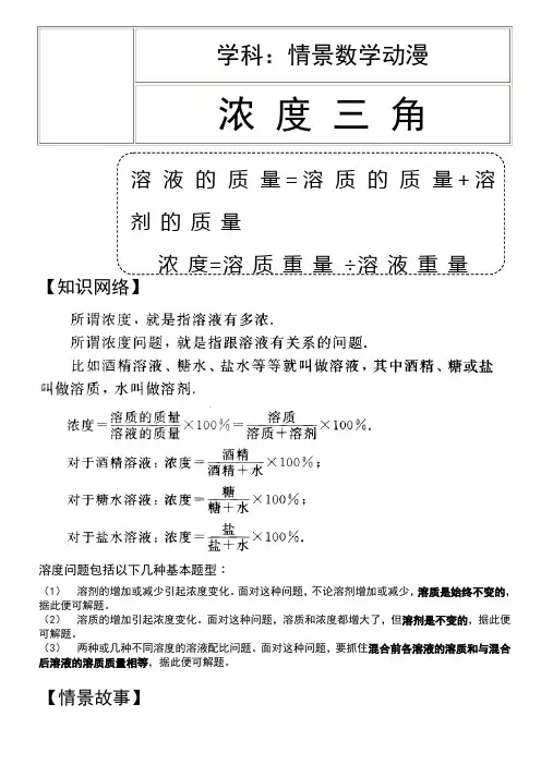 小学的奥数之浓度问题