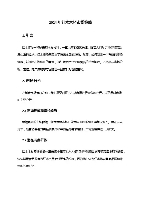 2024年红木木材市场策略
