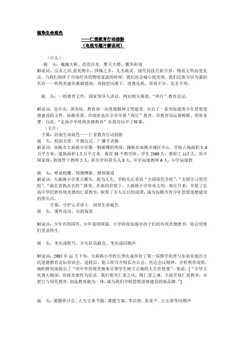 电视专题片解说词