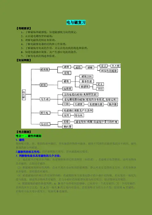 初中物理中考专题电与磁复习