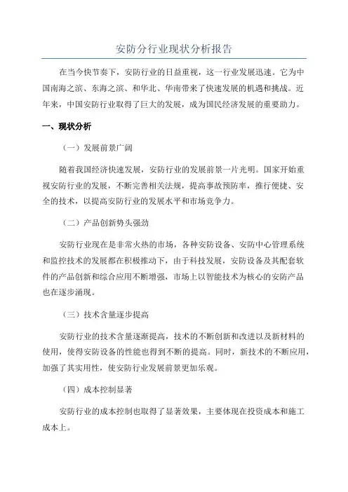 安防分行业现状分析报告