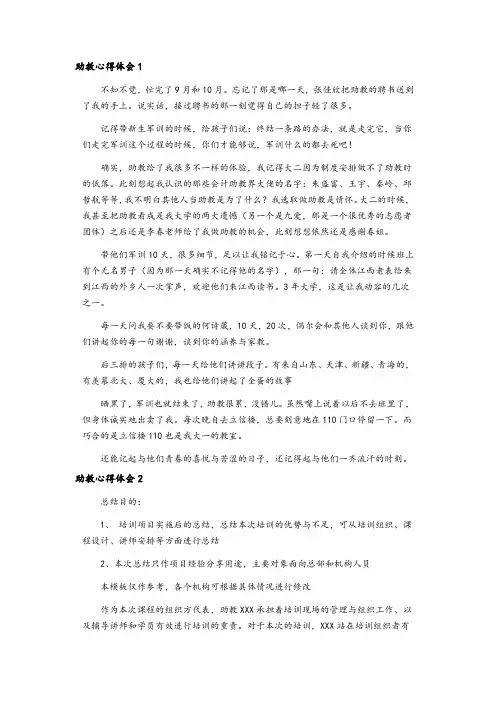 助教心得体会5篇