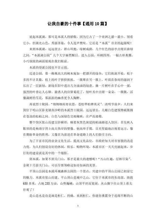 精选让我自豪的十件事【通用10篇】