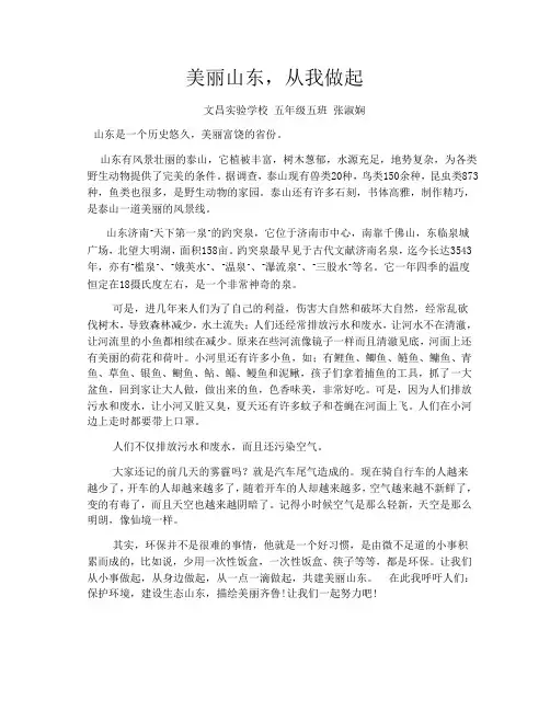美丽山东,从我做起(张淑娴)