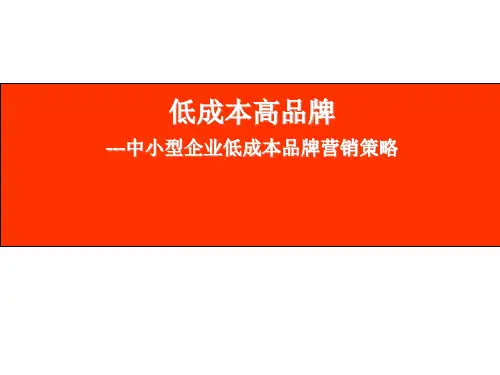 低成本高品牌中小企业低成本品牌营销策略