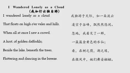 I wandered lonely as a cloudPPT课件