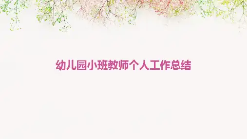 幼儿园小班教师个人工作总结PPT