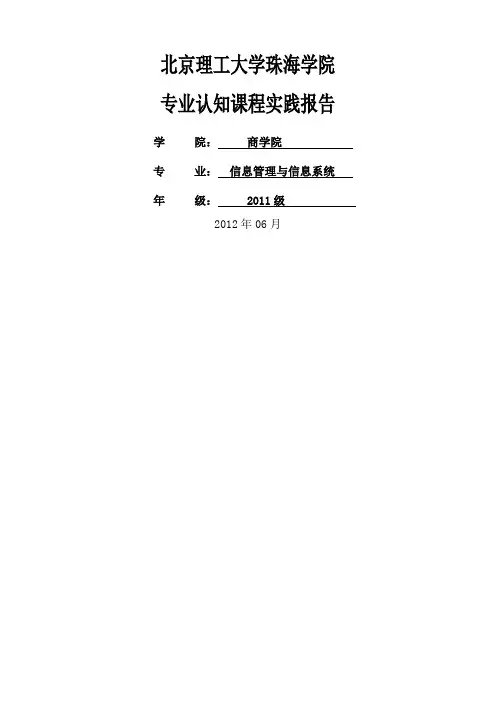 信息管理与信息系统专业认知报告
