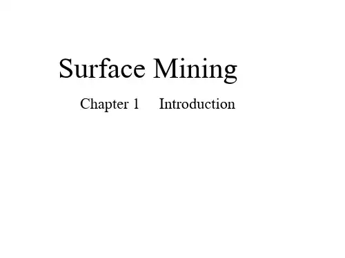 Surface mining chapter 1