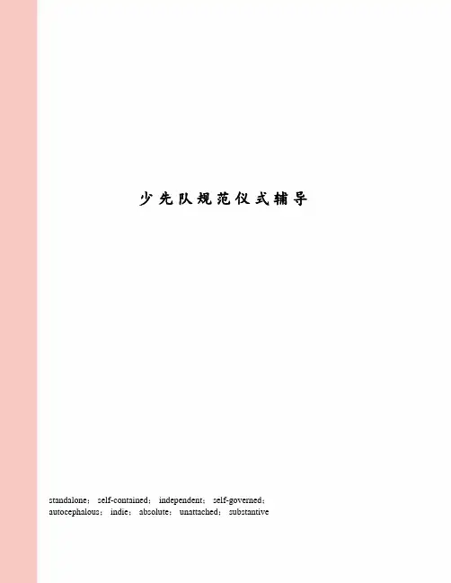 少先队规范仪式辅导