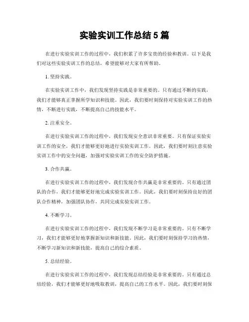 实验实训工作总结5篇