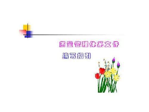质量体系文件编写培训教材