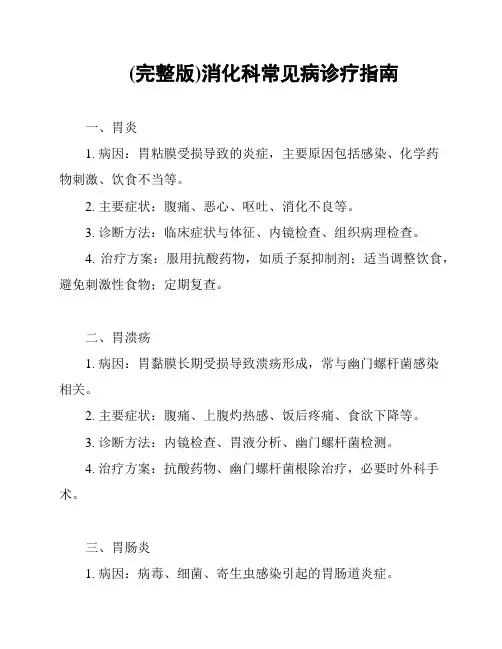 (完整版)消化科常见病诊疗指南