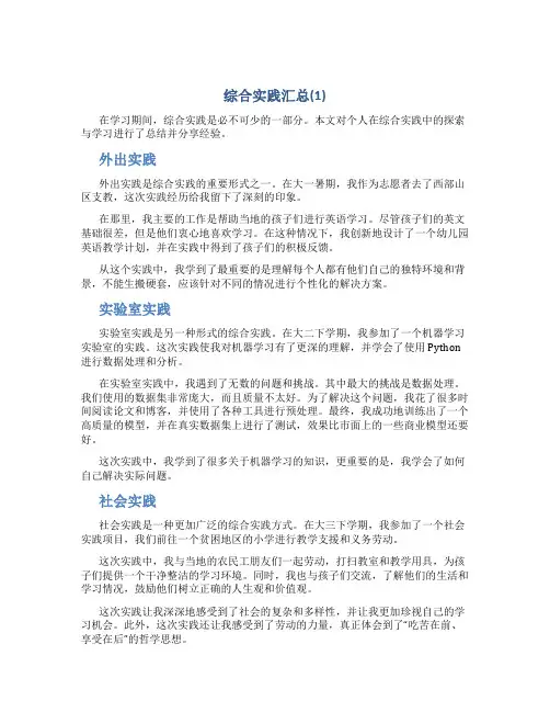 综合实践汇总(1)